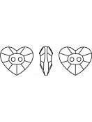 Heart Strassknopf 2 Loch 14x12mm Crystal Satin