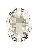 Oval Aufnähstrass flach 2 Loch 10x7mm Crystal Moonlight