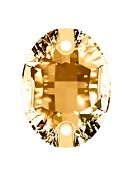 Oval Aufnähstrass flach 2 Loch 10x7mm Light Smoked Topaz