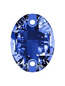 Oval Aufnähstrass flach 2 Loch 10x7mm Sapphire