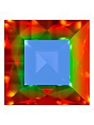 Square 8mm Crystal Bermuda Blue