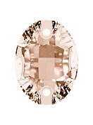 Oval Aufnähstrass flach 2 Loch 18x13mm Light Peach