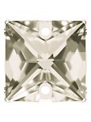Square Aufnähstrass flach 2 Loch 12mm Crystal Satin
