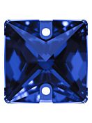 Square Aufnähstrass flach 2 Loch 12mm Sapphire