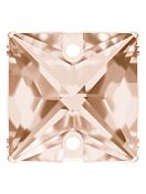 Square Aufnähstrass flach 2 Loch 16mm Light Peach