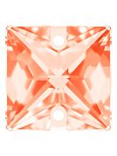 Square Aufnähstrass flach 2 Loch 16mm Padparadscha