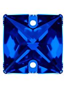 Square Aufnähstrass flach 2 Loch 16mm Capri Blue