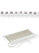 Plastik Strass Borte ss13 (4,1mm) 1 row, Crystal AB F (C00030AB), Violet plastic base, Violet thread