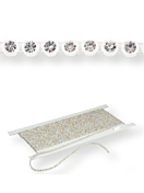 Plastik Strass Borte ss15 (4,5mm) 1 row, Crystal AB F (C00030AB), Black plastic base, Black threads