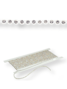 Plastik Strass Borte ss8 (3mm) 1 row, Crystal AB F (C00030AB), Transparent plastic base, 1 side Whit