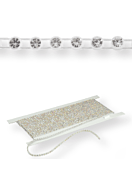Elastische Plastik Strass Borte ss13 (4,1mm) 2 rows, Crystal AB F (C00030AB), Black plastic base, Bl