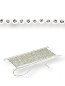 Plastik Strass Borte ss10 (3,5mm) 1 row, Crystal F (C00030), Transparent plastic base, 2 side White