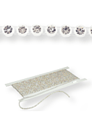 Plastik Strass Borte ss19 (5,3mm) 1 row, Light Sapphire F (C30020), Royal Blue plastic base, Dark Bl