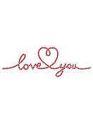 Hotfix Strassmotiv "Love you" 179x60mm Light Siam HF