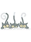 Halloween Hotfix Strassmotiv "Cats" 251x146mm