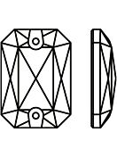 Octagon Aufnähstrass flach 2 Loch 14x10mm Crystal Satin