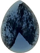 Glass Cabochon Tropfen 14x10mm blue white marbled