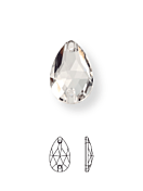 Pearshape Aufnähstein flach 2 Loch 12x7mm Black Diamond F