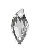 Leaf Aufnähstrass flach 2 Loch 20x10mm Crystal