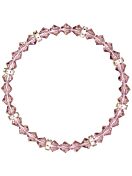 Glitzerndes Crystal Strass Armband Herren, Durchmesser 7,0 cm, Light Amethyst White Bronze
