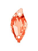 Leaf Aufnähstrass flach 2 Loch 20x10mm Padparadscha