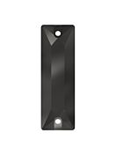 Baguette Aufnähstrass flach 2 Loch 18x6mm Jet Hematite