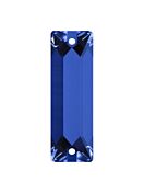 Baguette Aufnähstrass flach 2 Loch 18x6mm Sapphire