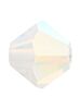 Bicone Glasschliffperle 4mm White Opal AB
