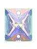 Baguette Aufnähstrass flach 2 Loch 14x10mm Crystal AB