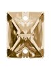 Baguette Aufnähstrass flach 2 Loch 14x10mm Crystal Golden Shadow