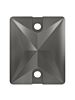 Baguette Aufnähstrass flach 2 Loch 14x10mm Jet Hematite