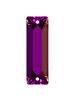Baguette Aufnähstrass flach 2 Loch 21x7mm Amethyst
