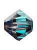 Bicone Glasschliffperle 4mm Crystal Bermuda Blue