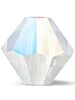 Bicone Glasschliffperle 5mm White Opal Glitter