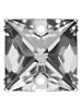 Square Aufnähstrass flach 2 Loch 22mm Crystal