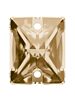 Baguette Aufnähstrass flach 2 Loch 25x18mm Crystal Golden Shadow