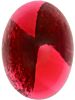 Glass Cabochon Oval 25x18mm red white marbled