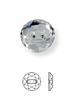 Strassknopf rund flach 2 Loch 14mm Crystal UF Transparent
